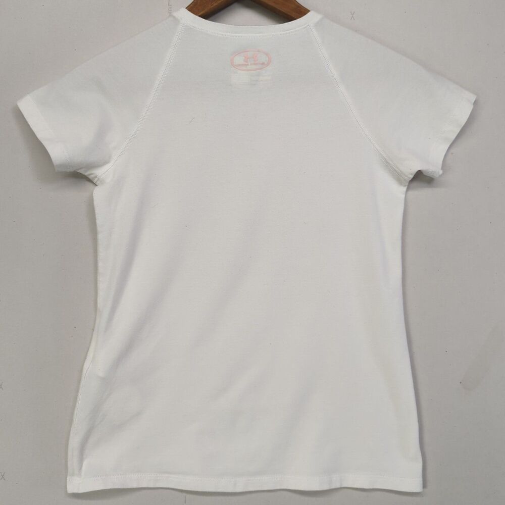 Girls Under Armour Shirt Lot Small10/12 White Girls Never Quit Black Tank - Picture 9 of 16